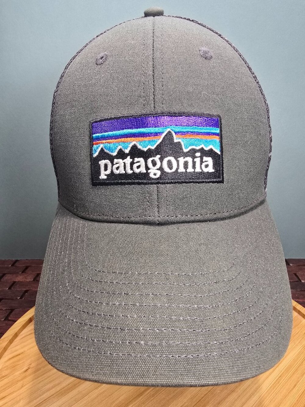 Patagonia Mountain Snapback Trucker Hat Gray One Size Mesh Back Outdoor